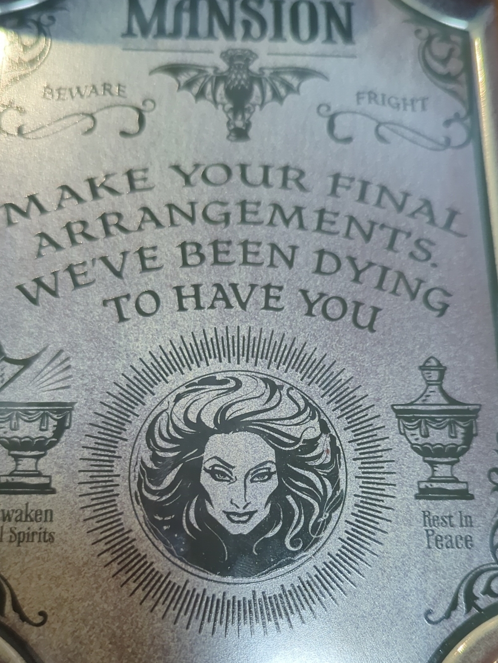 Haunted Mansion Decorative Plaque - Metallic Silver - Picture 3 of 3